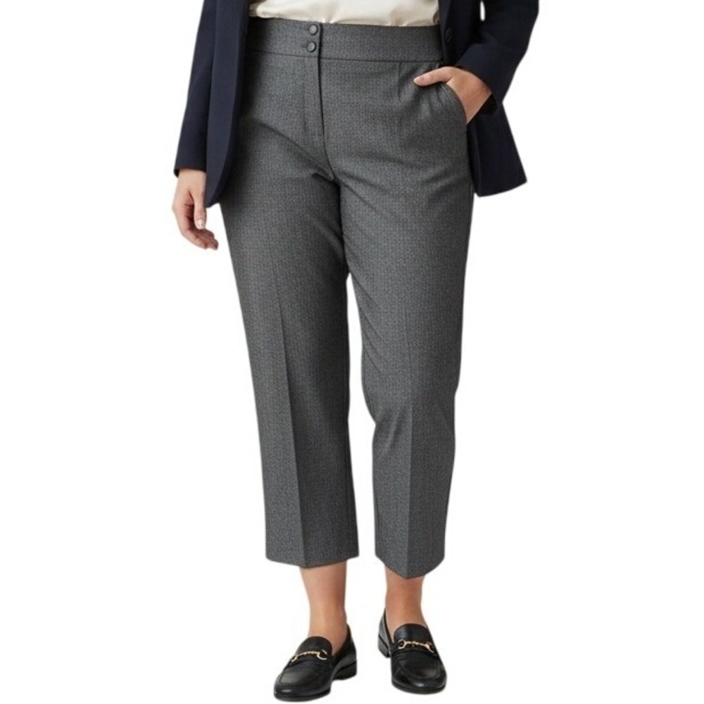 SANDRO Woman Black Cropped Straight Leg Trousers Pants T6320PC Size 22W NWT $195